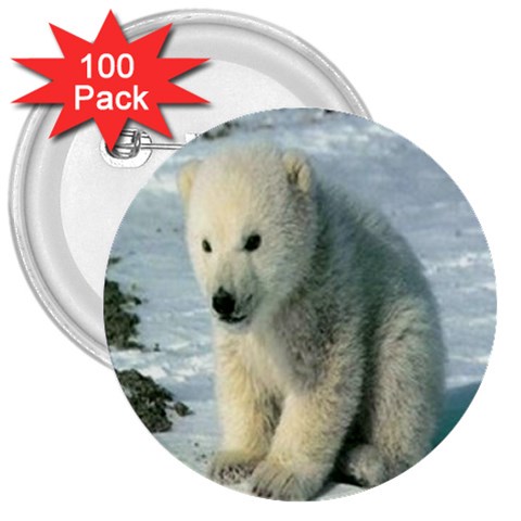 polar 3  Button (100 pack) from UrbanLoad.com Front