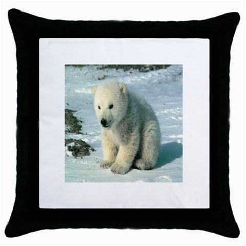 polar Throw Pillow Case (Black) from UrbanLoad.com Front