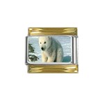 polar Gold Trim Italian Charm (9mm)