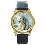 polar Round Gold Metal Watch