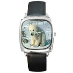 polar Square Metal Watch