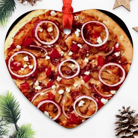 pizza Ornament (Heart) from UrbanLoad.com Front