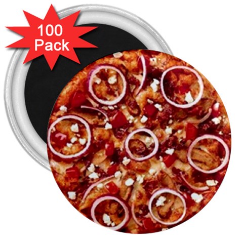 pizza 3  Magnet (100 pack) from UrbanLoad.com Front
