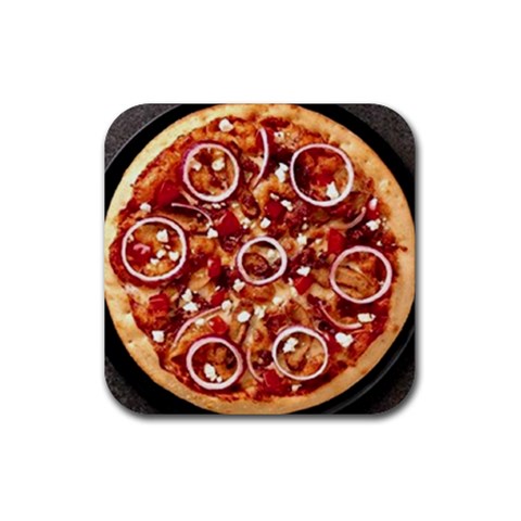 pizza Rubber Coaster (Square) from UrbanLoad.com Front