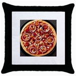 pizza Throw Pillow Case (Black)