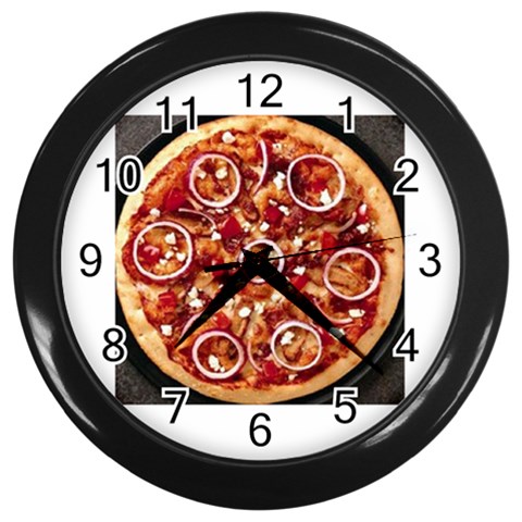 pizza Wall Clock (Black) from UrbanLoad.com Front