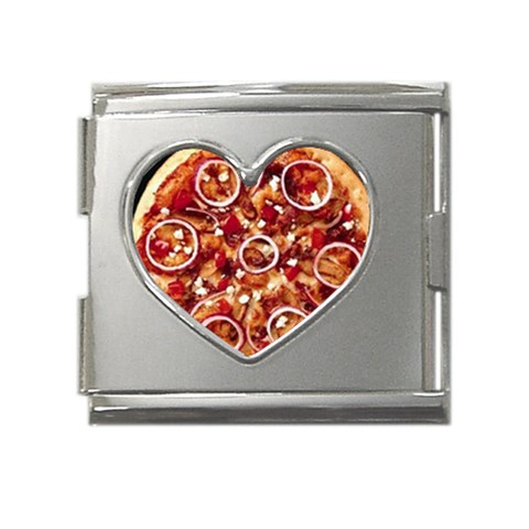 pizza Mega Link Heart Italian Charm (18mm) from UrbanLoad.com Front