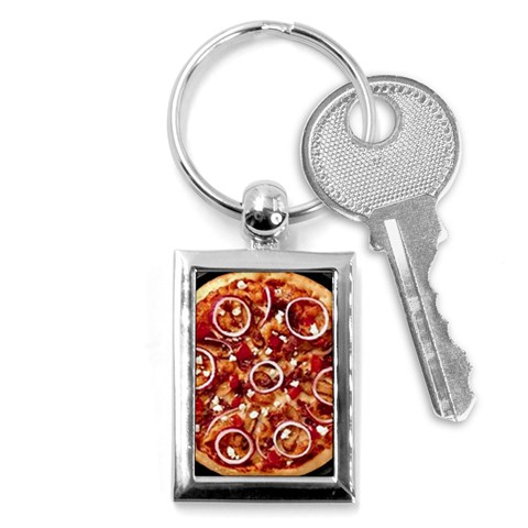 pizza Key Chain (Rectangle) from UrbanLoad.com Front