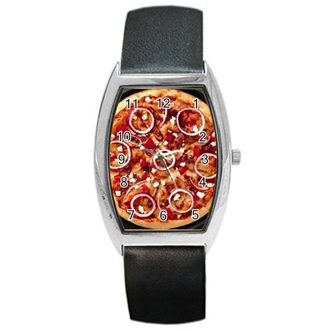pizza Barrel Style Metal Watch from UrbanLoad.com Front