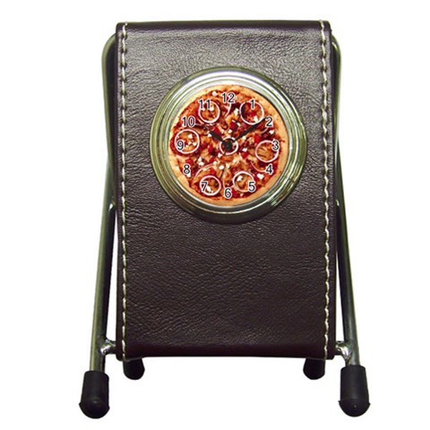 pizza Pen Holder Desk Clock from UrbanLoad.com Front