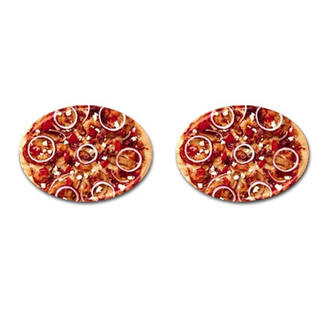 pizza Cufflinks (Oval) from UrbanLoad.com Front(Pair)