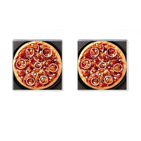 pizza Cufflinks (Square) from UrbanLoad.com Front(Pair)