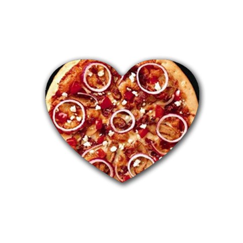 pizza Rubber Coaster (Heart) from UrbanLoad.com Front