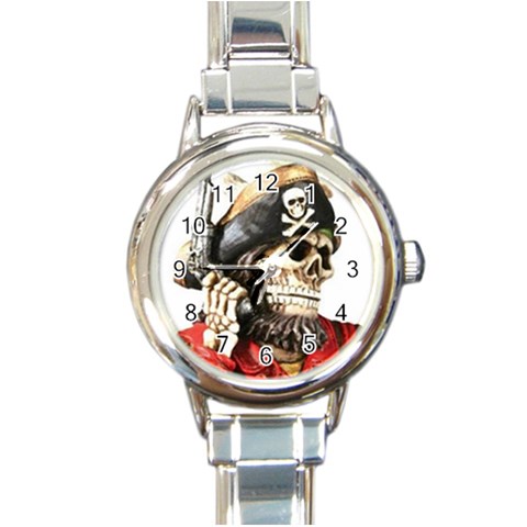 pirate Round Italian Charm Watch from UrbanLoad.com Front