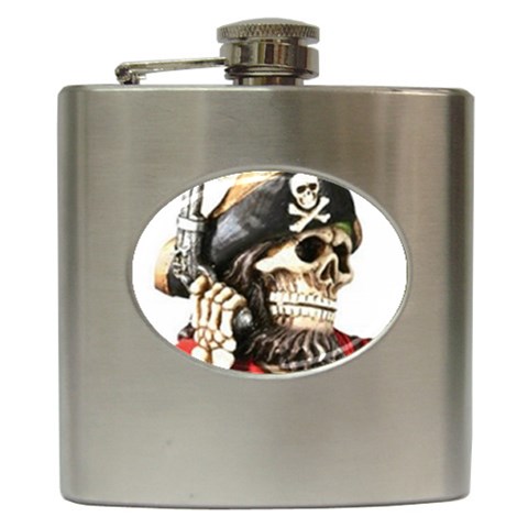 pirate Hip Flask (6 oz) from UrbanLoad.com Front