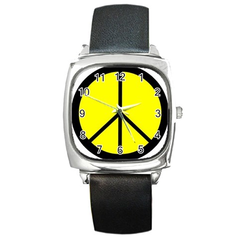 peace Square Metal Watch from UrbanLoad.com Front