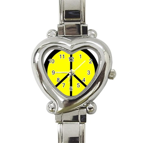 peace Heart Italian Charm Watch from UrbanLoad.com Front