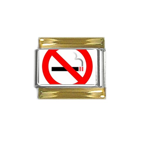 no smoking Gold Trim Italian Charm (9mm) from UrbanLoad.com Front