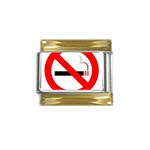 no smoking Gold Trim Italian Charm (9mm)