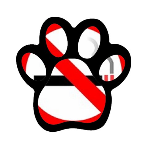 no smoking Magnet (Paw Print) from UrbanLoad.com Front