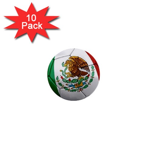 mexican soccer 1  Mini Button (10 pack)  from UrbanLoad.com Front
