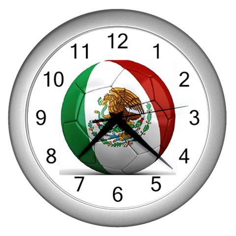 mexican soccer Wall Clock (Silver) from UrbanLoad.com Front
