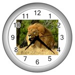 lion Wall Clock (Silver)