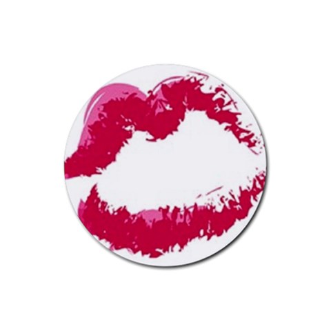 lips Rubber Round Coaster (4 pack) from UrbanLoad.com Front