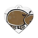 hippo Dog Tag Heart (One Side)