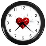 heart 2 Wall Clock (Black)