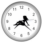 girl Wall Clock (Silver)