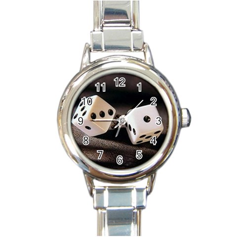 dice Round Italian Charm Watch from UrbanLoad.com Front