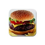 cheeseburger Rubber Square Coaster (4 pack)