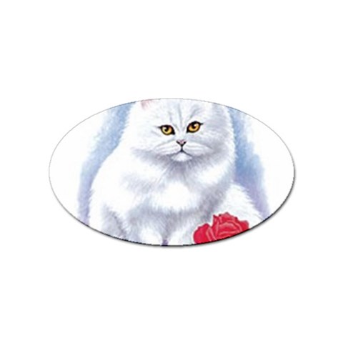 cat rose Sticker Oval (10 pack) from UrbanLoad.com Front