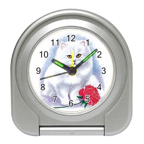 cat rose Travel Alarm Clock from UrbanLoad.com Front