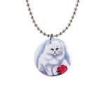 cat rose 1  Button Necklace