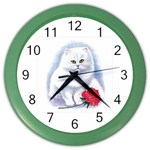 cat rose Color Wall Clock