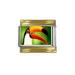 bird Gold Trim Italian Charm (9mm)