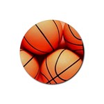 basketballs Rubber Round Coaster (4 pack)