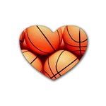 basketballs Rubber Coaster (Heart)