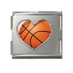 basketball Mega Link Heart Italian Charm (18mm)