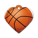 basketball Dog Tag Heart (One Side)