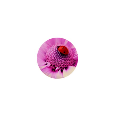 Ladybug On a Flower 1  Mini Button from UrbanLoad.com Front