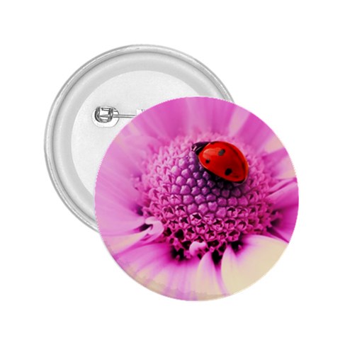 Ladybug On a Flower 2.25  Button from UrbanLoad.com Front