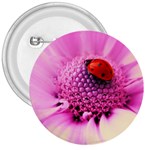 Ladybug On a Flower 3  Button