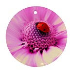 Ladybug On a Flower Ornament (Round)