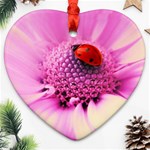 Ladybug On a Flower Ornament (Heart)