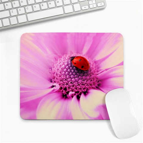 Ladybug On a Flower Large Mousepad from UrbanLoad.com Front