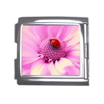 Ladybug On a Flower Mega Link Italian Charm (18mm)