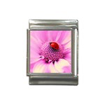 Ladybug On a Flower Italian Charm (13mm)